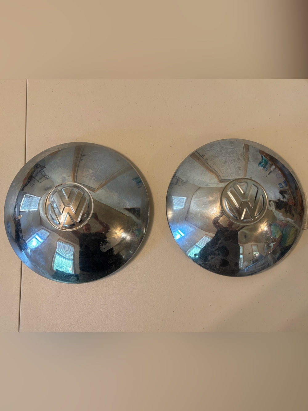 Volkswagen Dome Chrome Hubcap 10 inch (Pair)